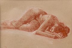 Auf der Seite liegender Frauenakt