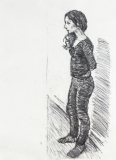 Mädchen in knappem Pulli