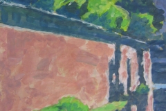Spreeufer (?), 33 cm x 42 cm, Acryl auf braunem Packpapier