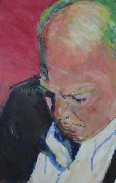 Helmut Kohl (?) - Acryl auf weißem Zeichenpapier - 40 cm x 63 cm