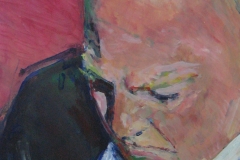 Helmut Kohl (?) - Acryl auf weißem Zeichenpapier - 40 cm x 63 cm